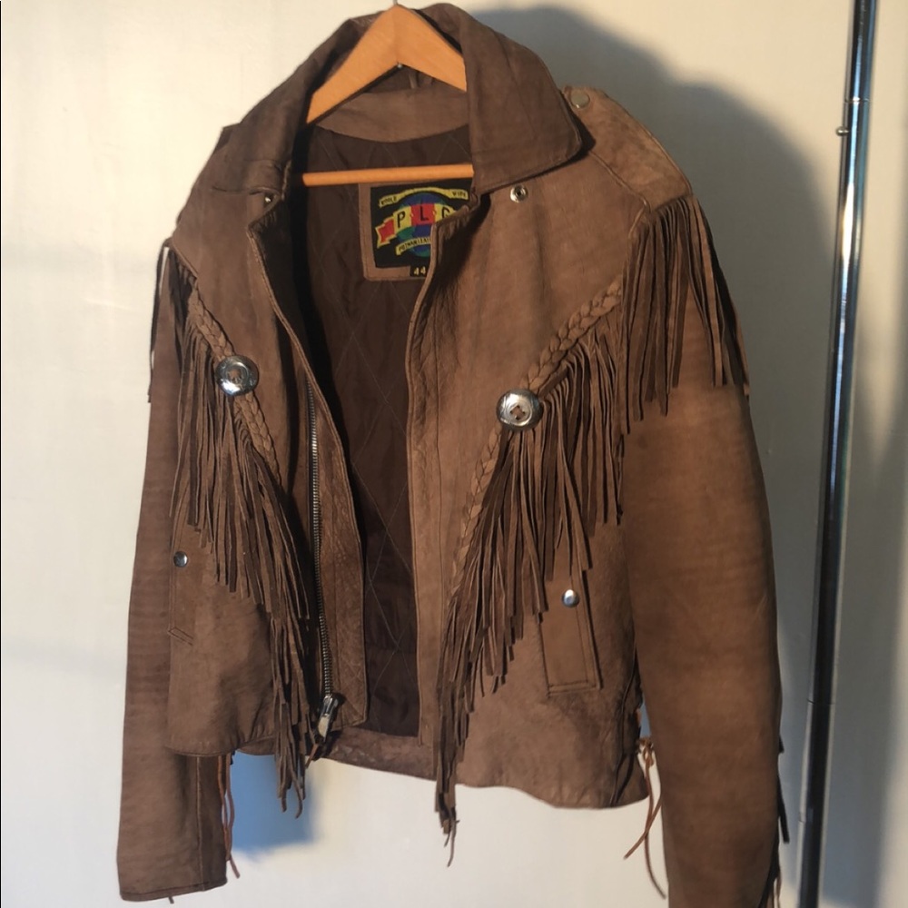 Funky Vintage Leather Jacket with Fringe